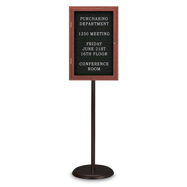 Corkboard, Double Door, Radius Frame, 42x32", Bronze/Medium Gray